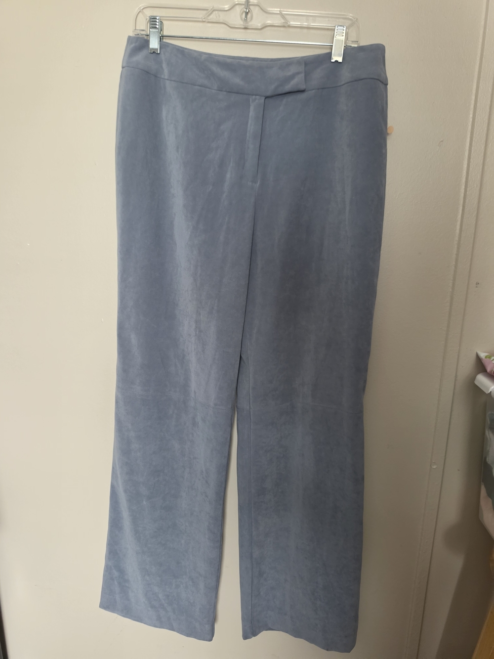 Norton McNaughton Suede Like Pants Blue Wide Leg Stretch Women Size 10 NWT